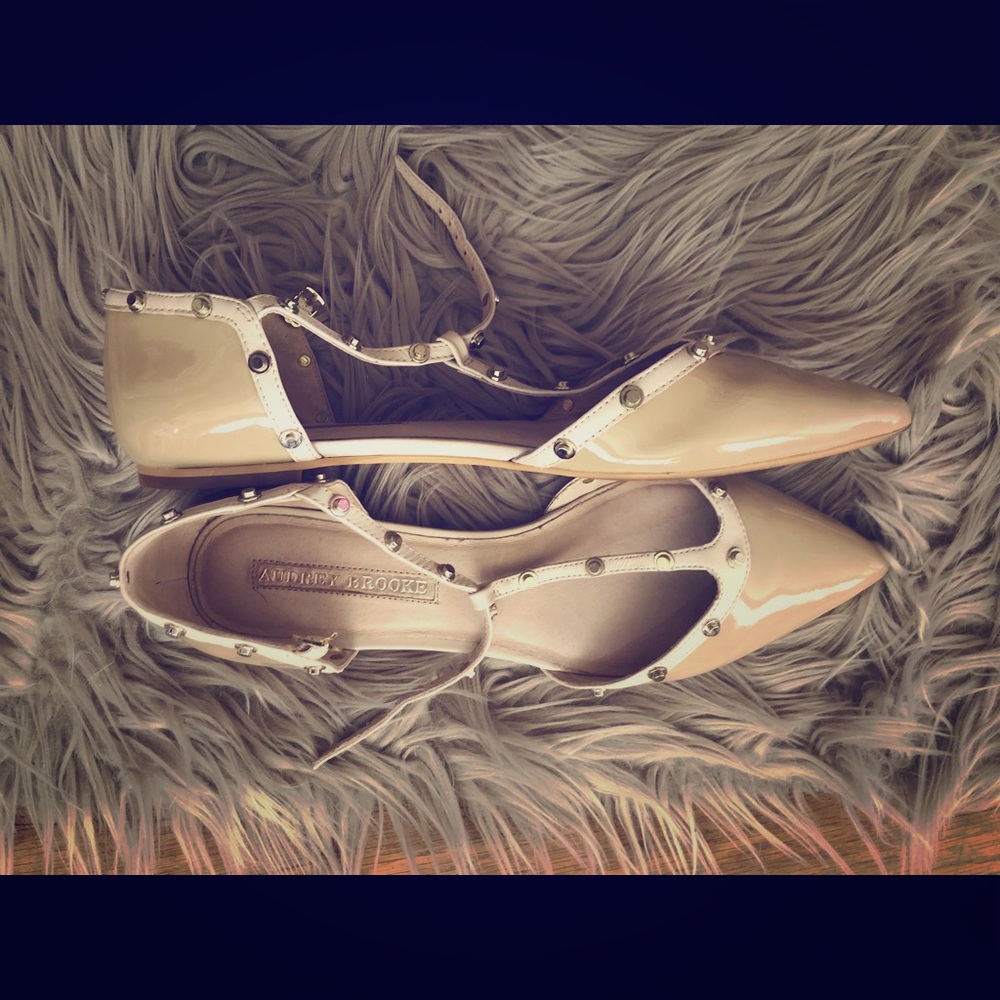 Studded nude flats